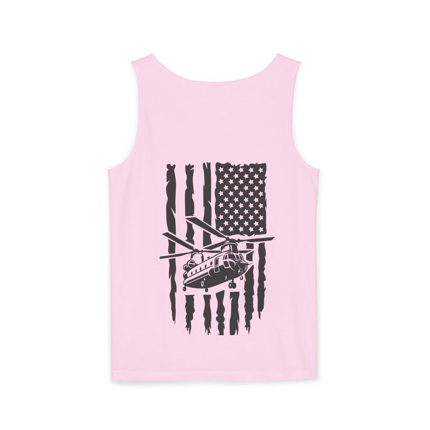 Chinook Helicopter Flag Tank Top — Vintage USA Rescue Chopper Design