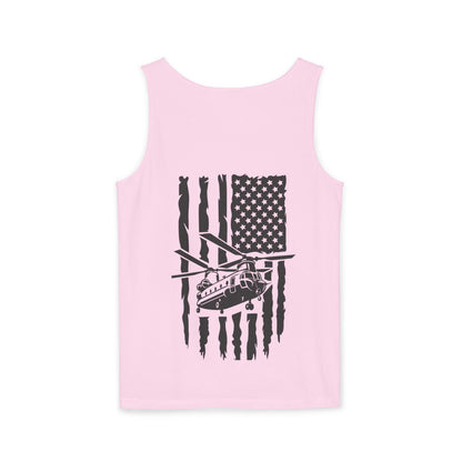 Chinook Helicopter Flag Tank Top — Vintage USA Rescue Chopper Design