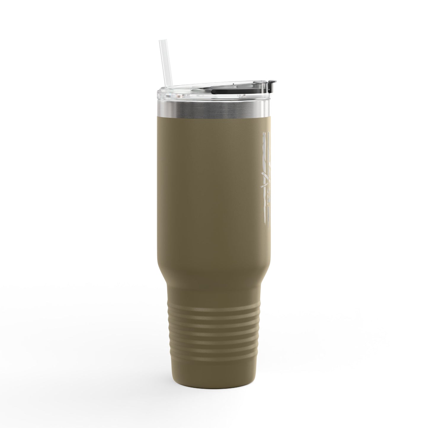 40oz Insulated Travel Mug — American Flag with Chinook Helicopter Graphic