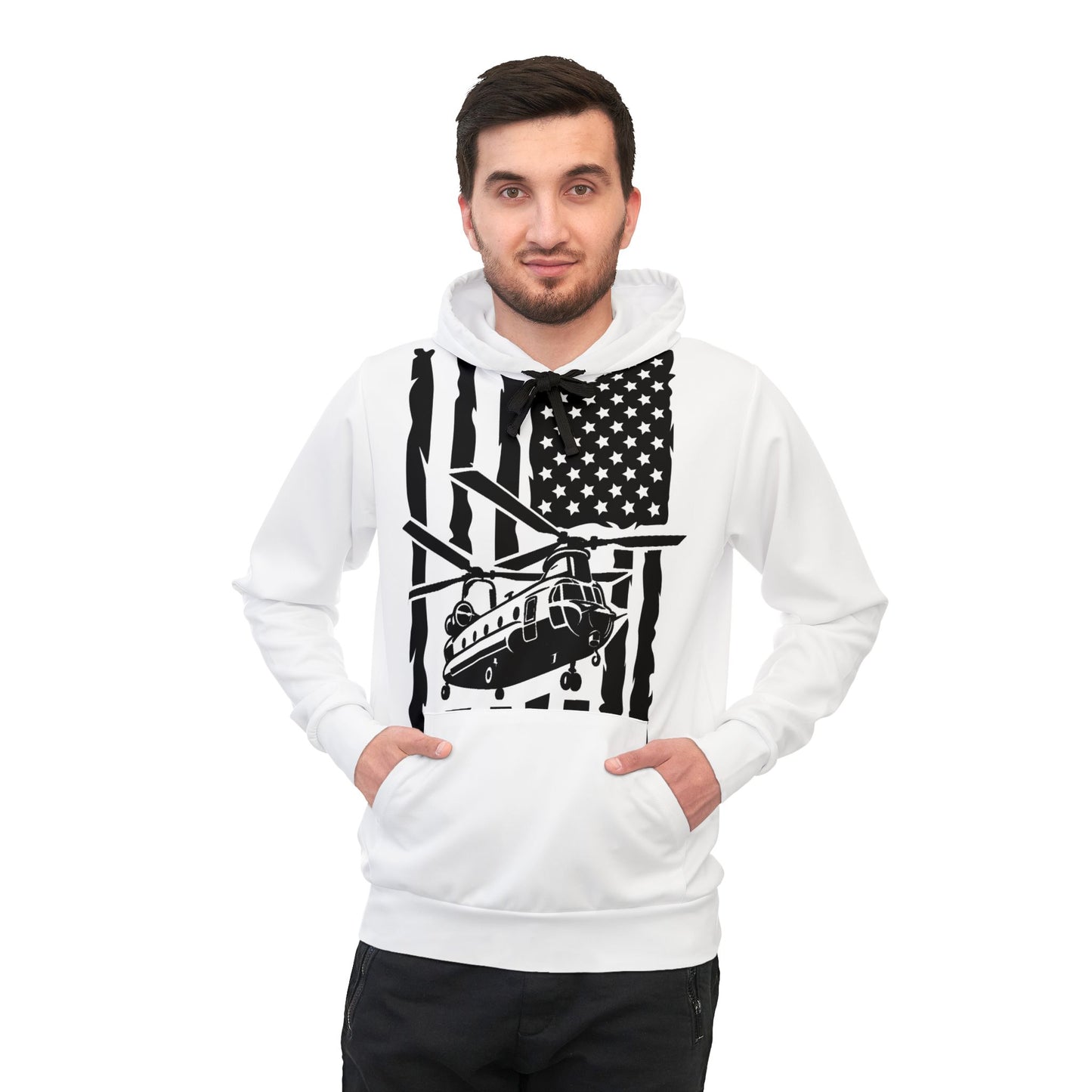 Chinook Helicopter American Flag Hoodie