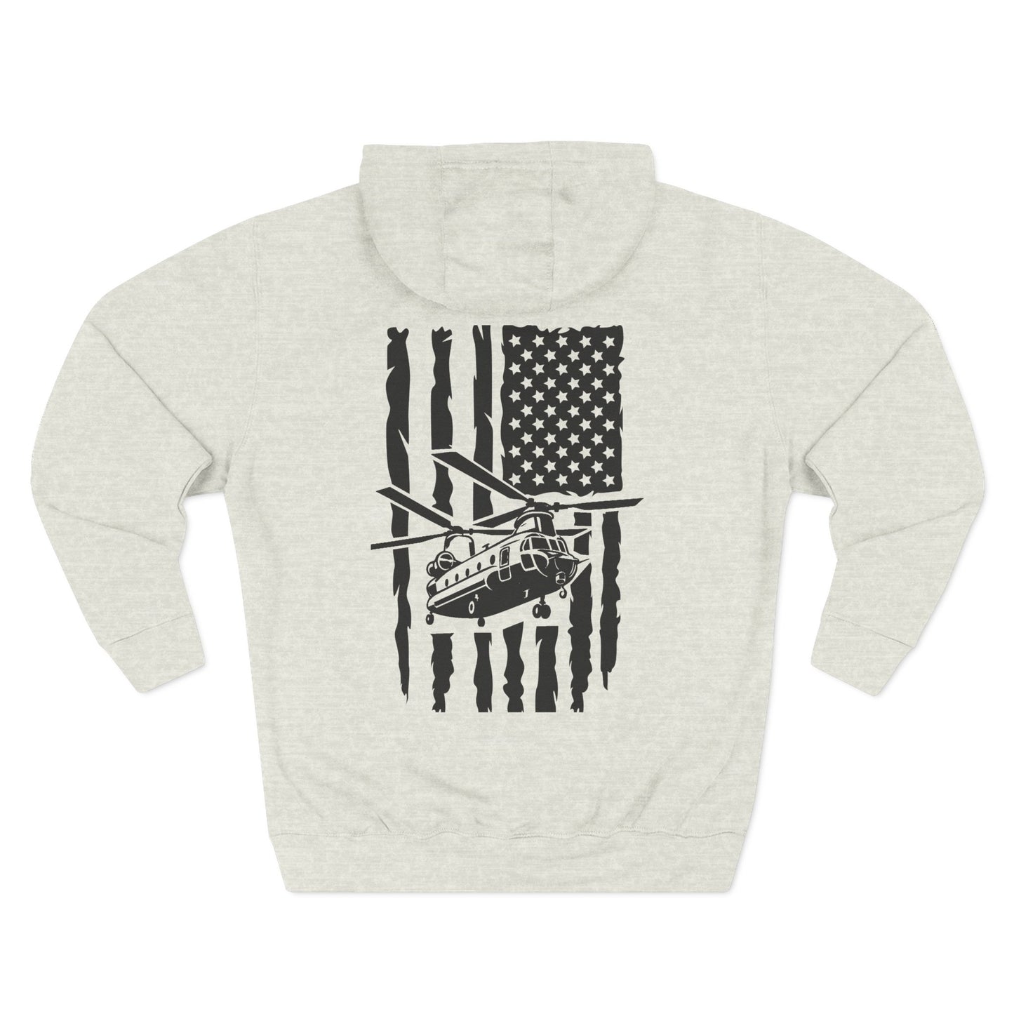 Military Helicopter Hoodie — Tactical CH-47 Chinook Flag Design