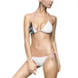 Black & White Abstract Triangle Bikini — Women's Tie-Side Swimsuit