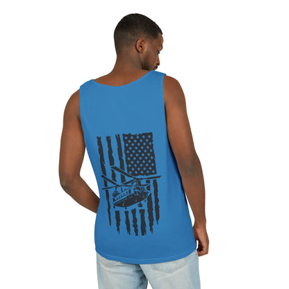 Chinook Helicopter Flag Tank Top — Vintage USA Rescue Chopper Design