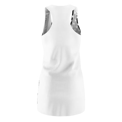 American Blackhawk Helicopter Racerback Dress — Patriotic Black & White Military Design