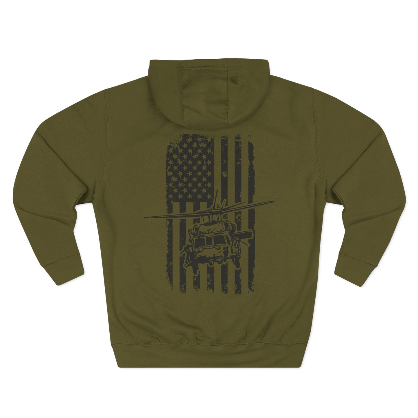 Helicopter Rescue Hoodie — Vintage American Flag Airlift Graphic