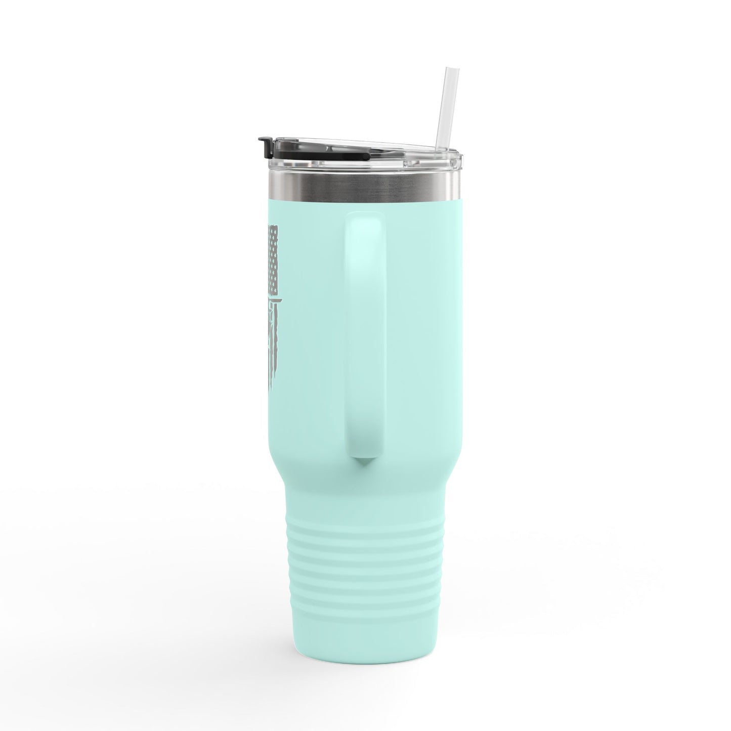 40oz Insulated Travel Mug — American Flag with Chinook Helicopter Graphic