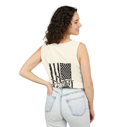 Chinook Helicopter Flag Tank Top — Vintage USA Rescue Chopper Design