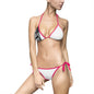 Black & White Abstract Triangle Bikini — Women's Tie-Side Swimsuit