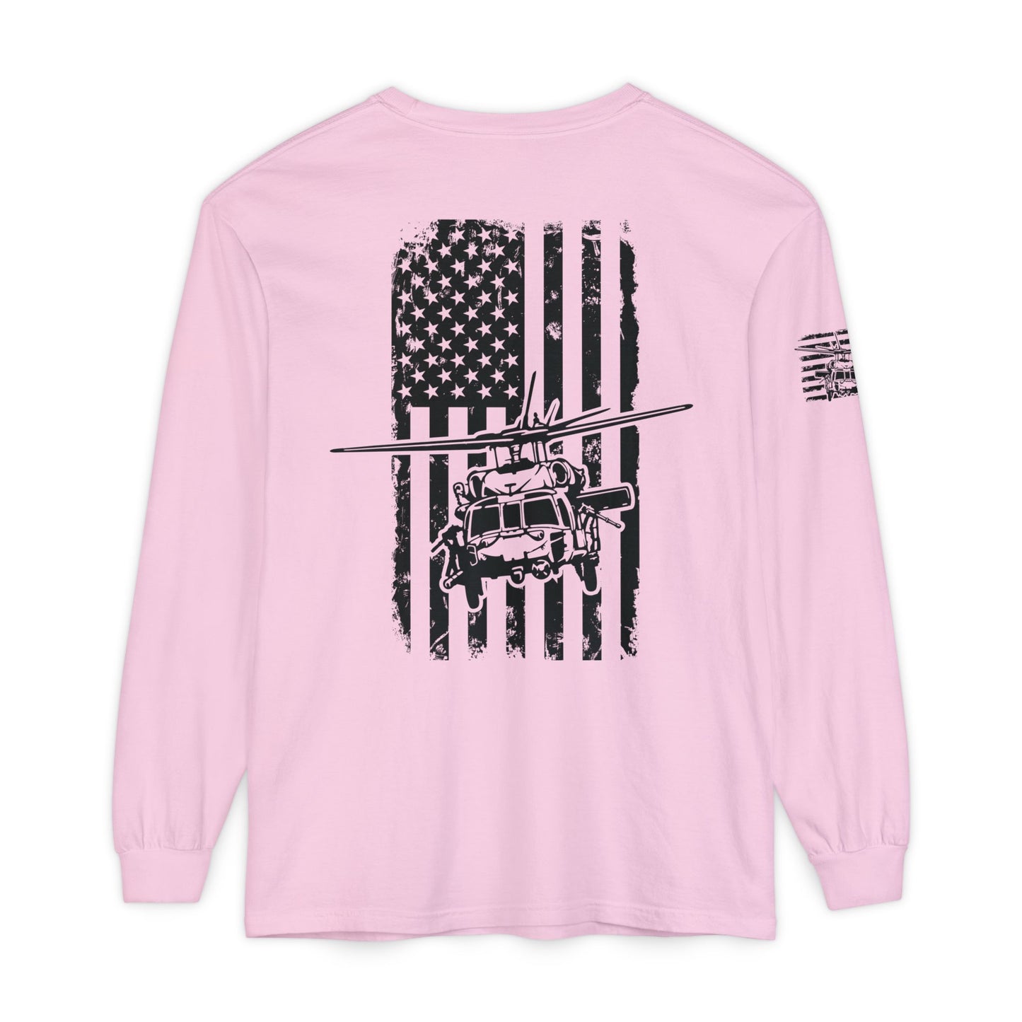 Blackhawk Helicopter Flag Long Sleeve Tee