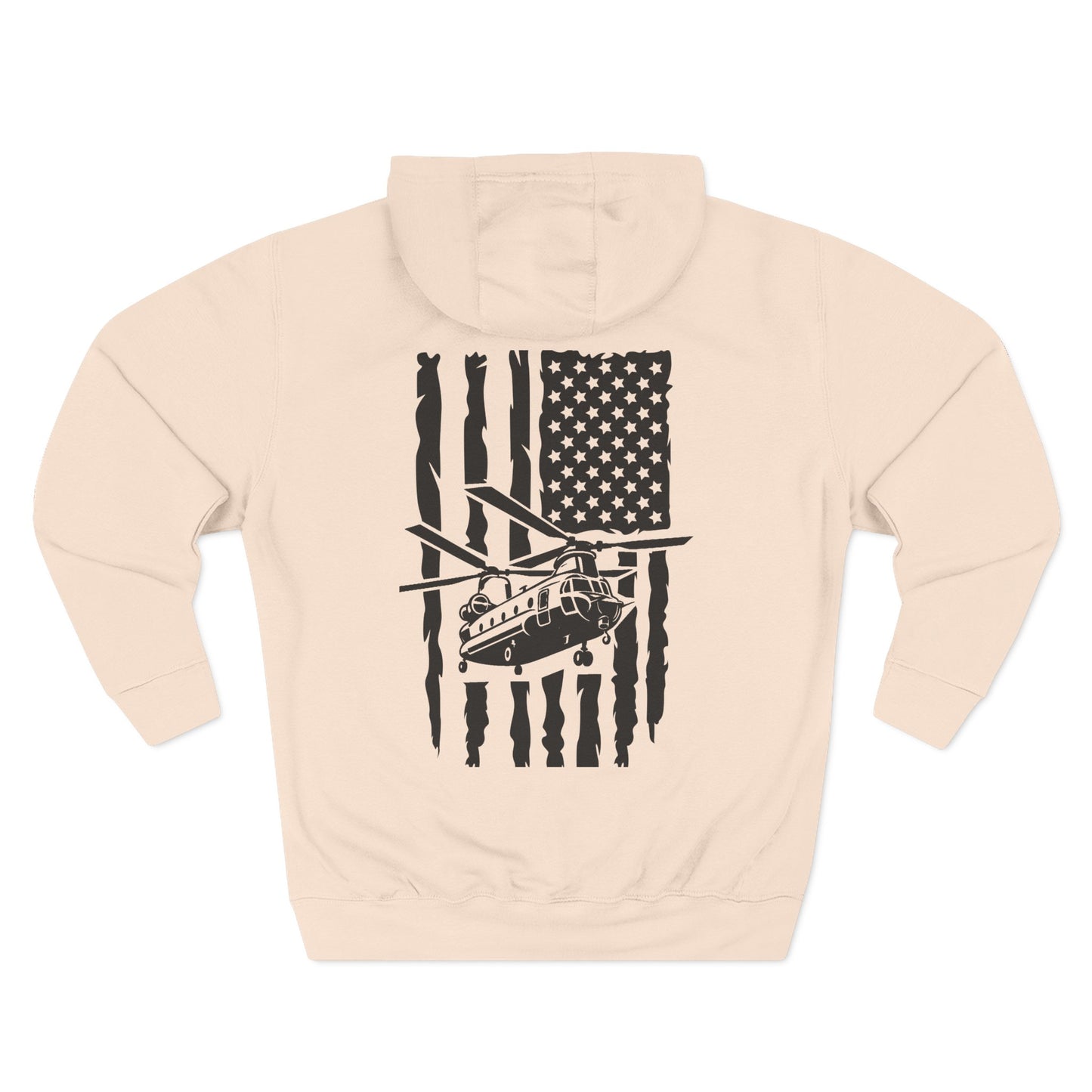 Military Helicopter Hoodie — Tactical CH-47 Chinook Flag Design