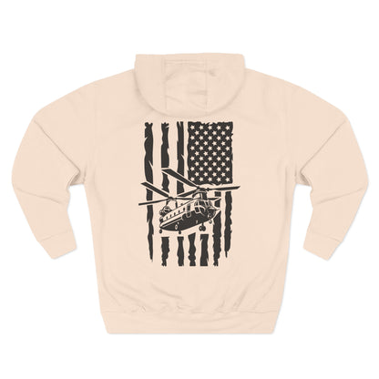 Military Helicopter Hoodie — Tactical CH-47 Chinook Flag Design