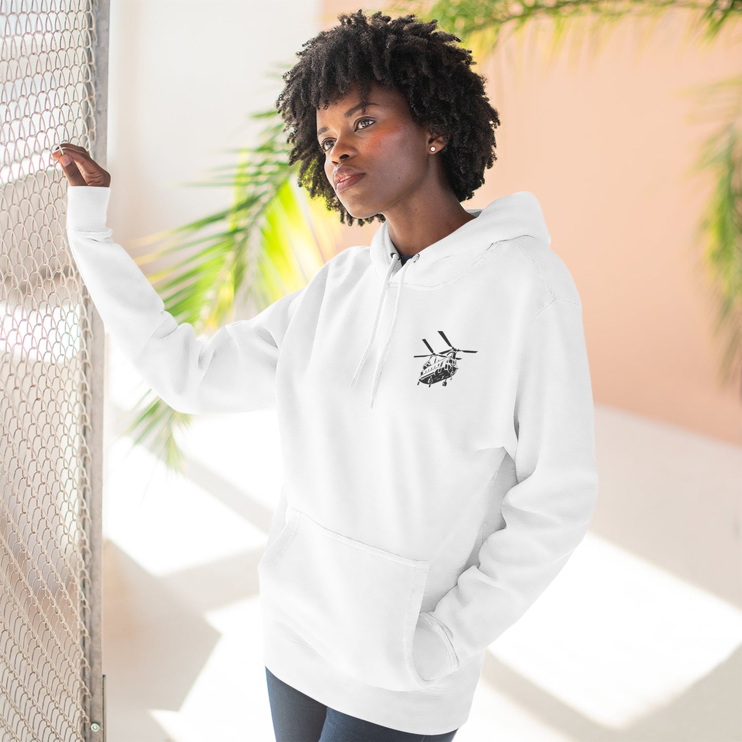 Military Helicopter Hoodie — Tactical CH-47 Chinook Flag Design