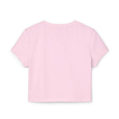 Women's Crop Tee — Distressed American Flag with Chinook Helicopter