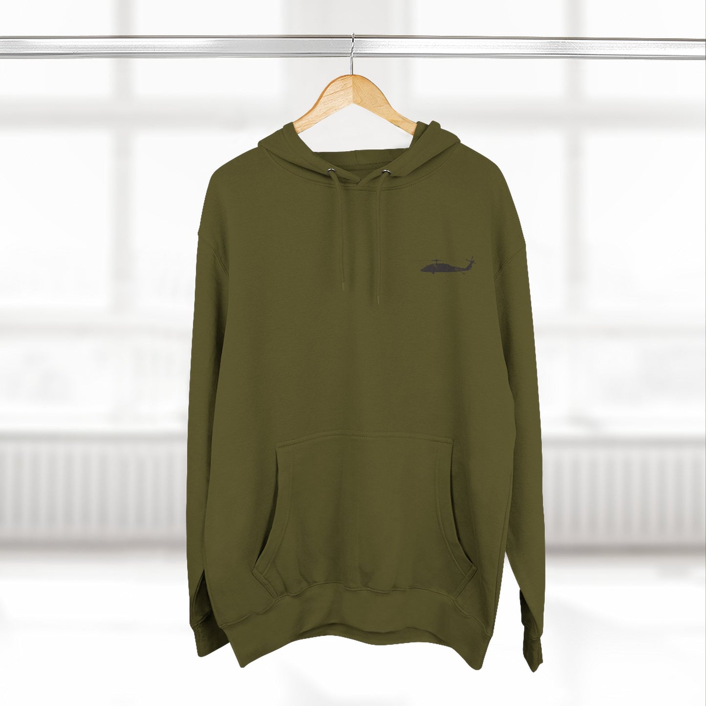 Helicopter Rescue Hoodie — Vintage American Flag Airlift Graphic
