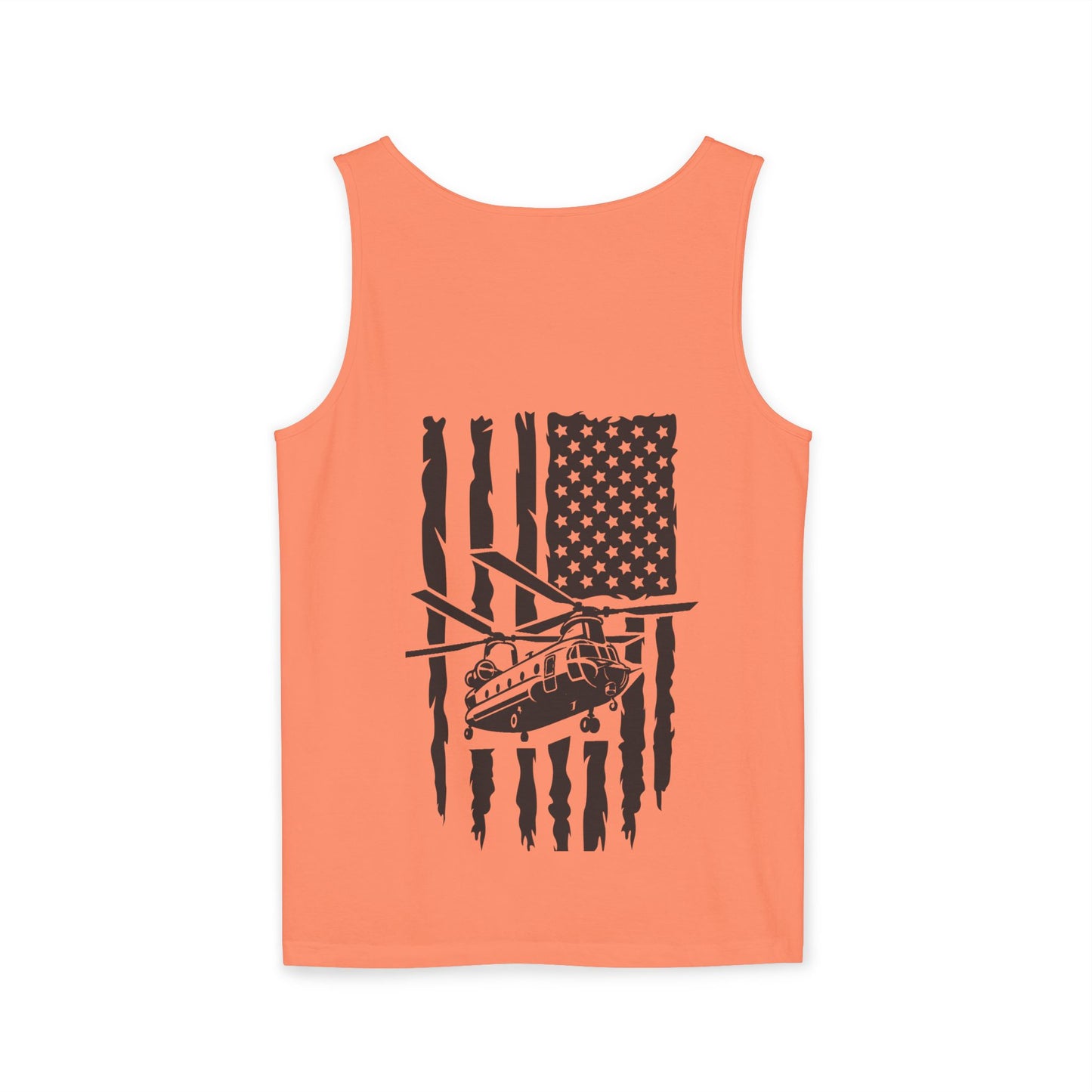 Chinook Helicopter Flag Tank Top — Vintage USA Rescue Chopper Design