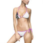 Black & White Abstract Triangle Bikini — Women's Tie-Side Swimsuit