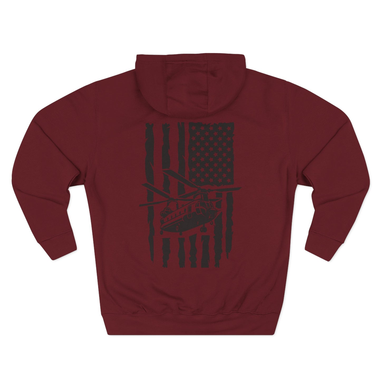 Military Helicopter Hoodie — Tactical CH-47 Chinook Flag Design
