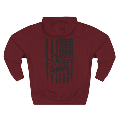 Military Helicopter Hoodie — Tactical CH-47 Chinook Flag Design