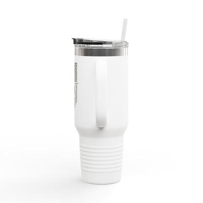 40oz Insulated Travel Mug — American Flag with Chinook Helicopter Graphic