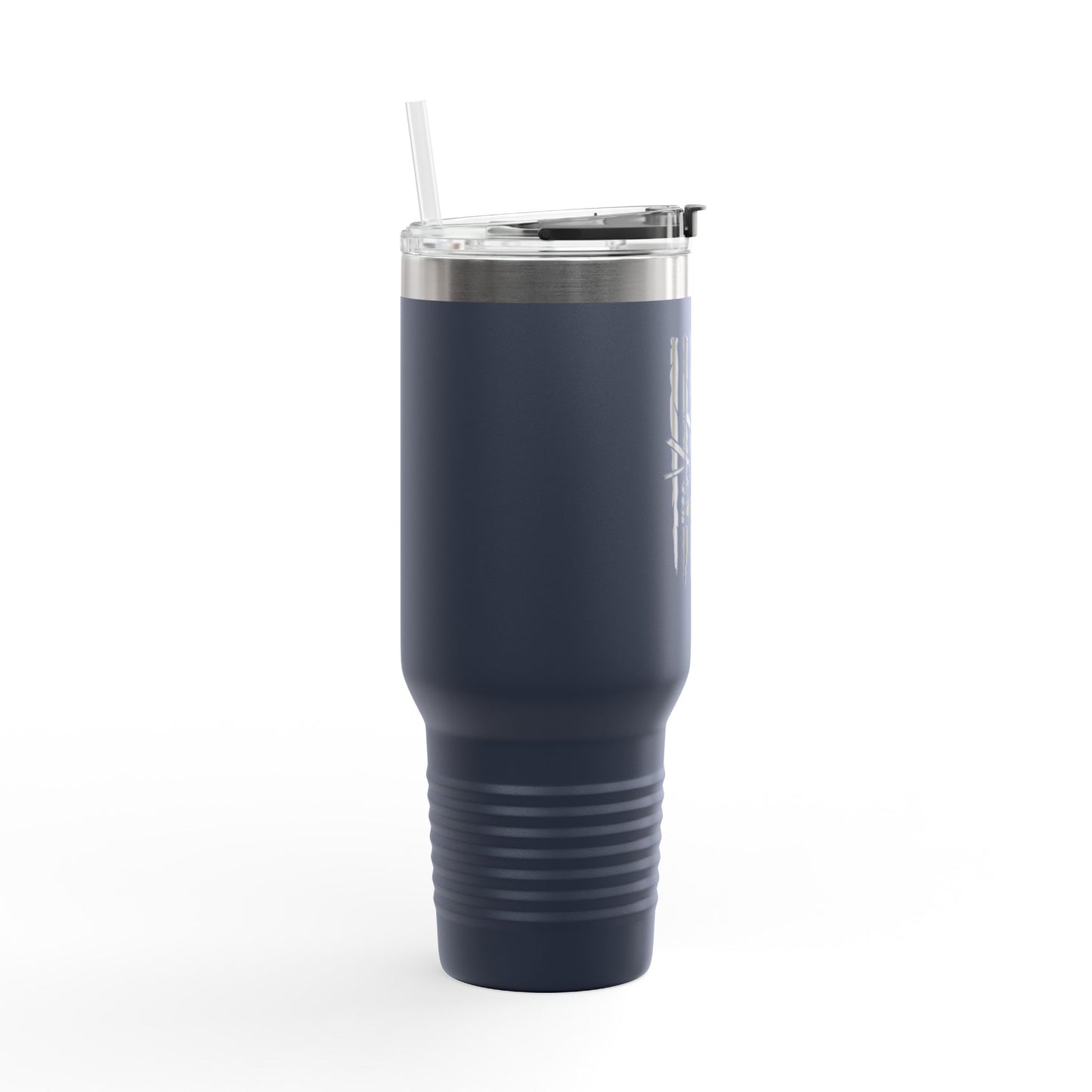 40oz Insulated Travel Mug — American Flag with Chinook Helicopter Graphic