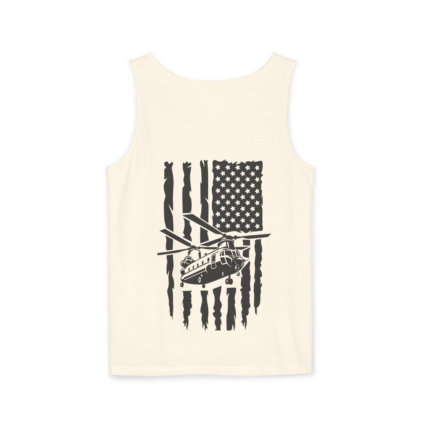 Chinook Helicopter Flag Tank Top — Vintage USA Rescue Chopper Design