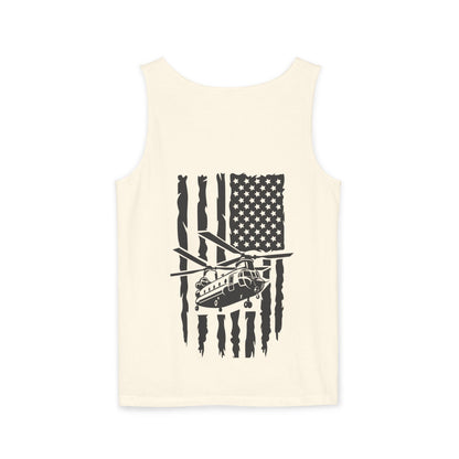 Chinook Helicopter Flag Tank Top — Vintage USA Rescue Chopper Design