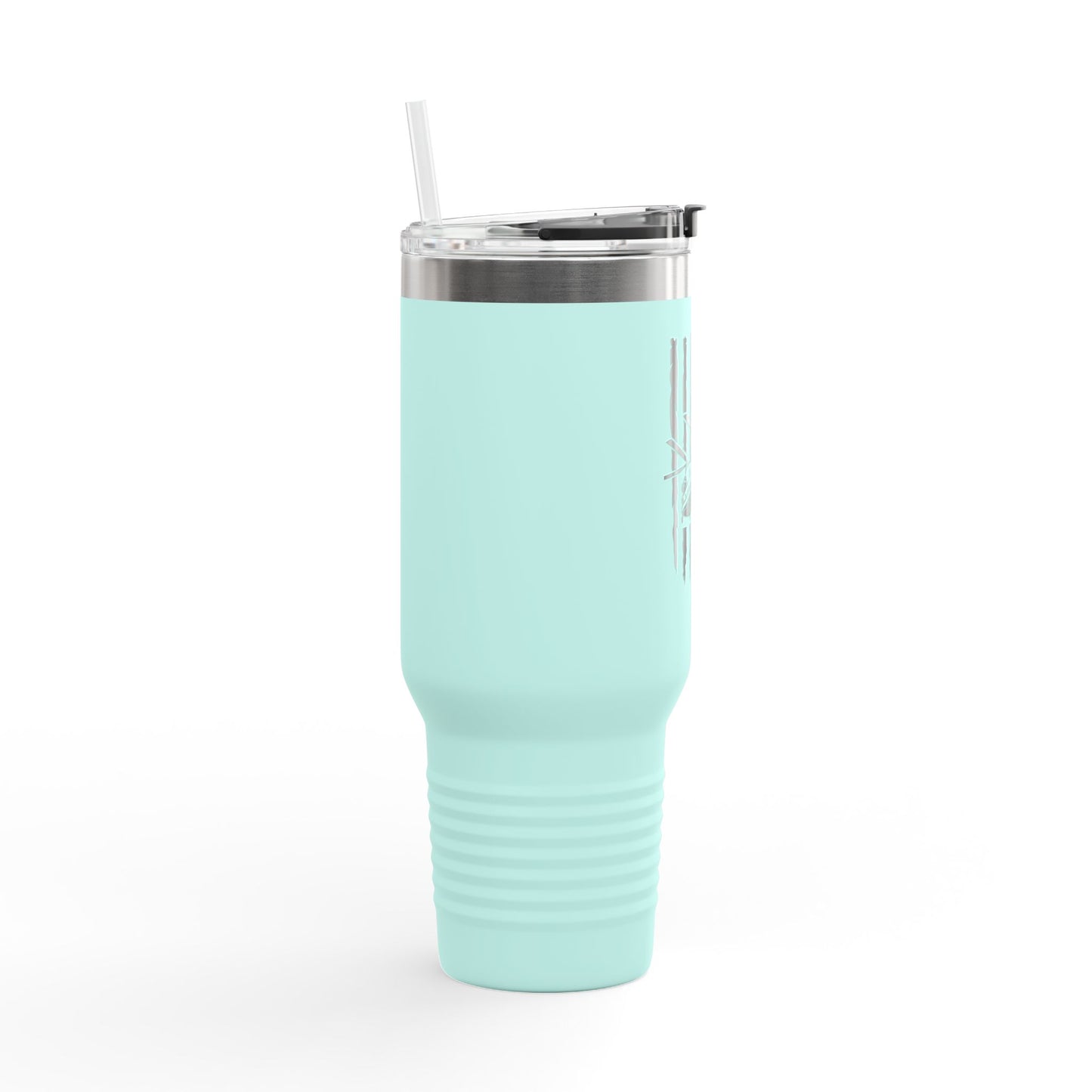 40oz Insulated Travel Mug — American Flag with Chinook Helicopter Graphic