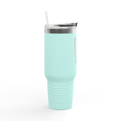 40oz Insulated Travel Mug — American Flag with Chinook Helicopter Graphic
