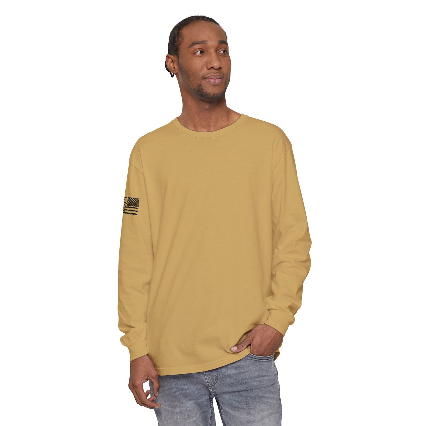 Chinook Helicopter American Flag Long Sleeve Tee