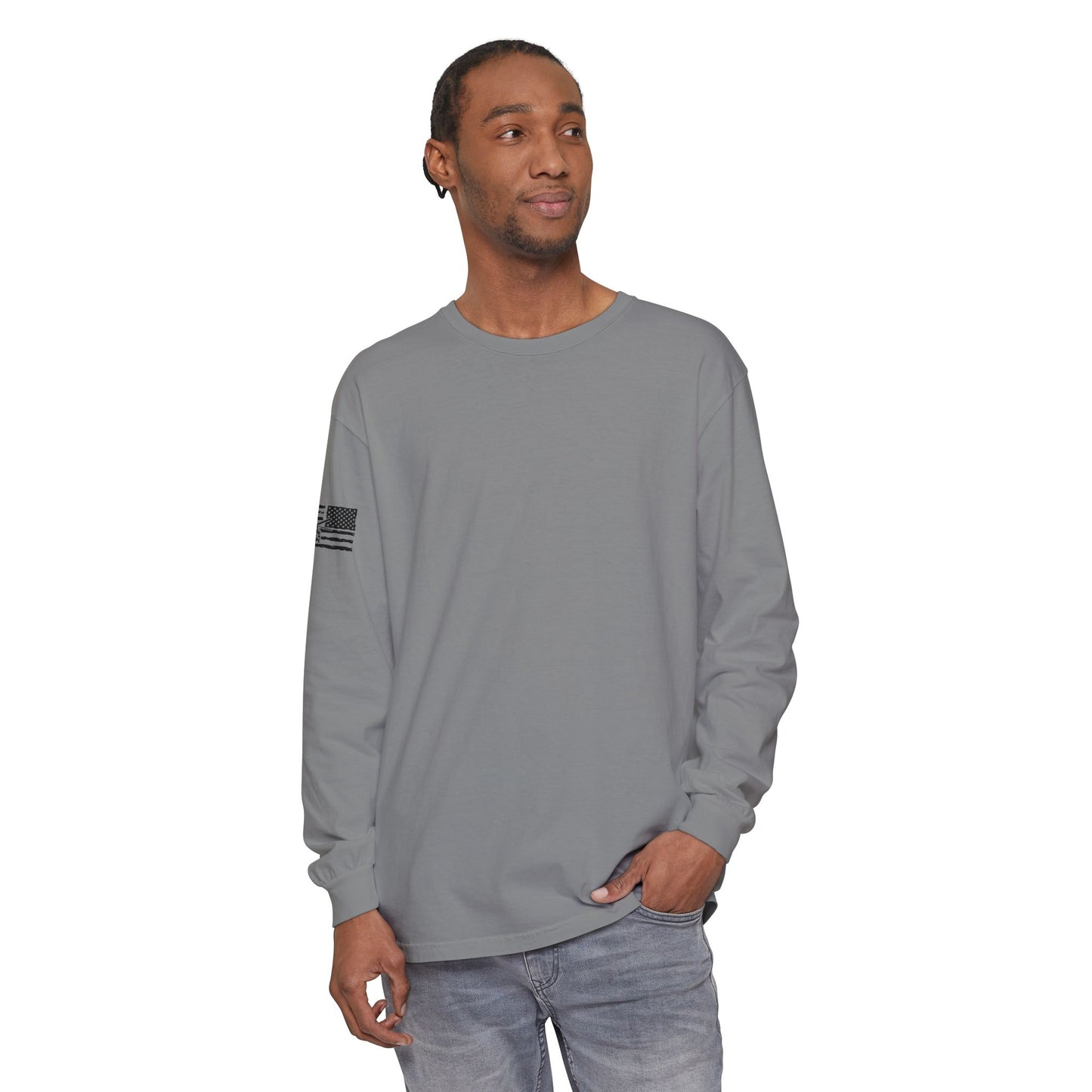 Chinook Helicopter American Flag Long Sleeve Tee