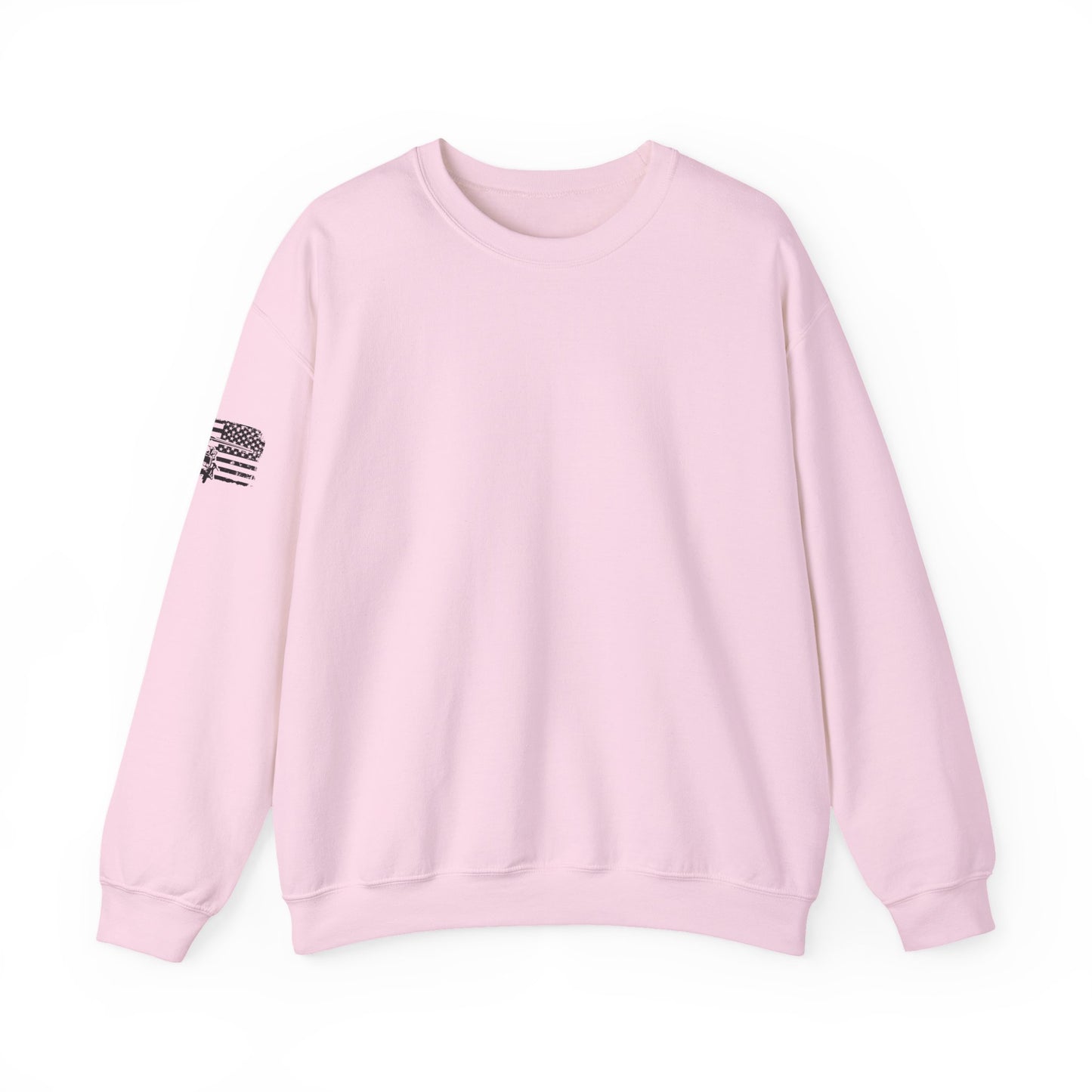 Crewneck Sweatshirt - American Flag Blackhawk Helicopter Graphic (Back Print)