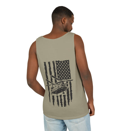 Chinook Helicopter Flag Tank Top — Vintage USA Rescue Chopper Design