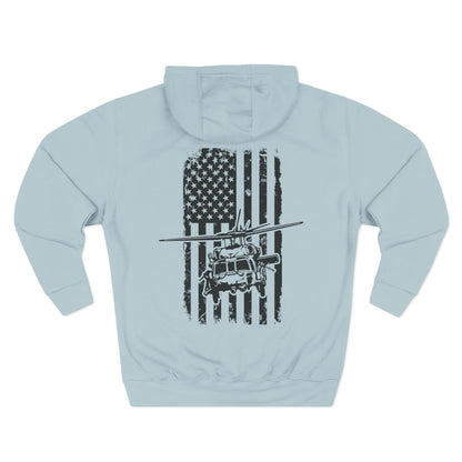 Helicopter Rescue Hoodie — Vintage American Flag Airlift Graphic