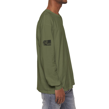 Chinook Helicopter American Flag Long Sleeve Tee