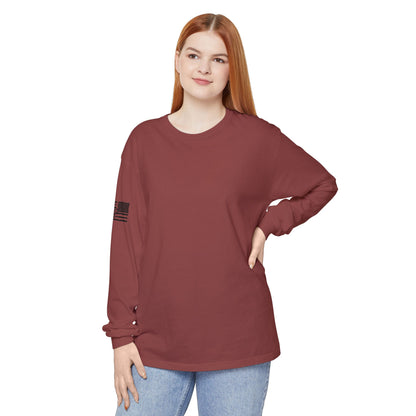 Chinook Helicopter American Flag Long Sleeve Tee