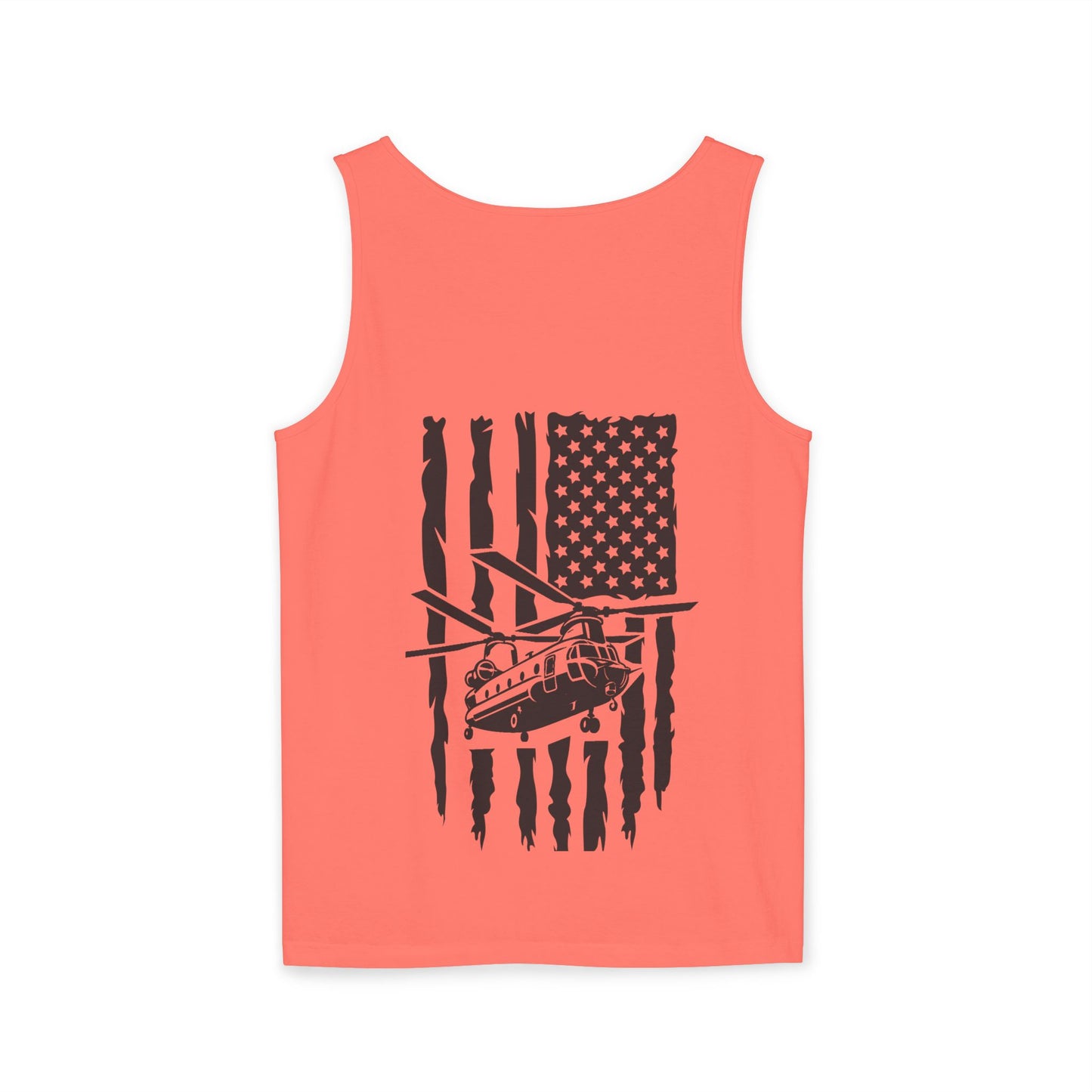 Chinook Helicopter Flag Tank Top — Vintage USA Rescue Chopper Design