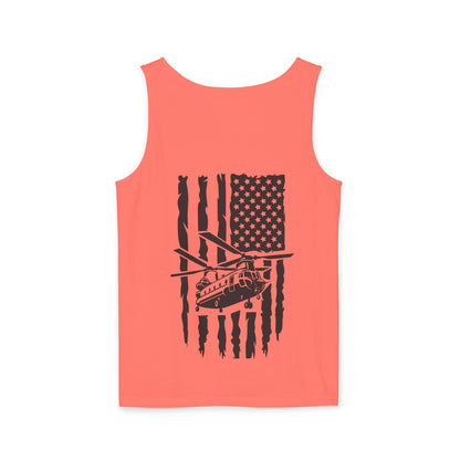 Chinook Helicopter Flag Tank Top — Vintage USA Rescue Chopper Design