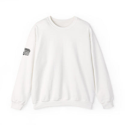 Crewneck Sweatshirt - American Flag Blackhawk Helicopter Graphic (Back Print)