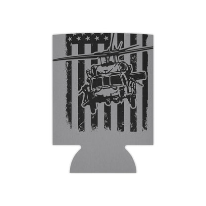 Military Helicopter Can Cooler with Distressed American Flag — Tactical Beer Koozie