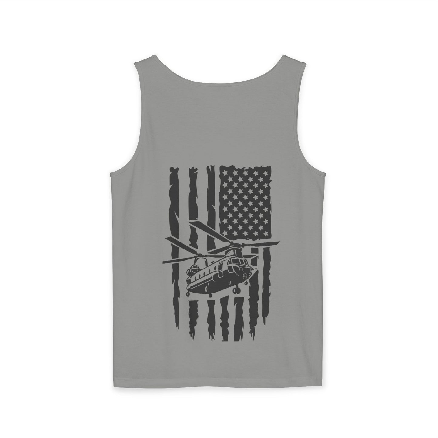 Chinook Helicopter Flag Tank Top — Vintage USA Rescue Chopper Design