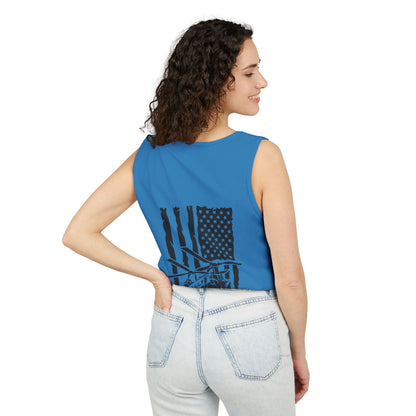 Chinook Helicopter Flag Tank Top — Vintage USA Rescue Chopper Design