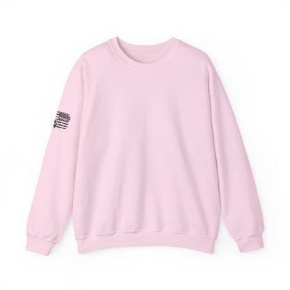 Crewneck Sweatshirt - American Flag Blackhawk Helicopter Graphic (Back Print)