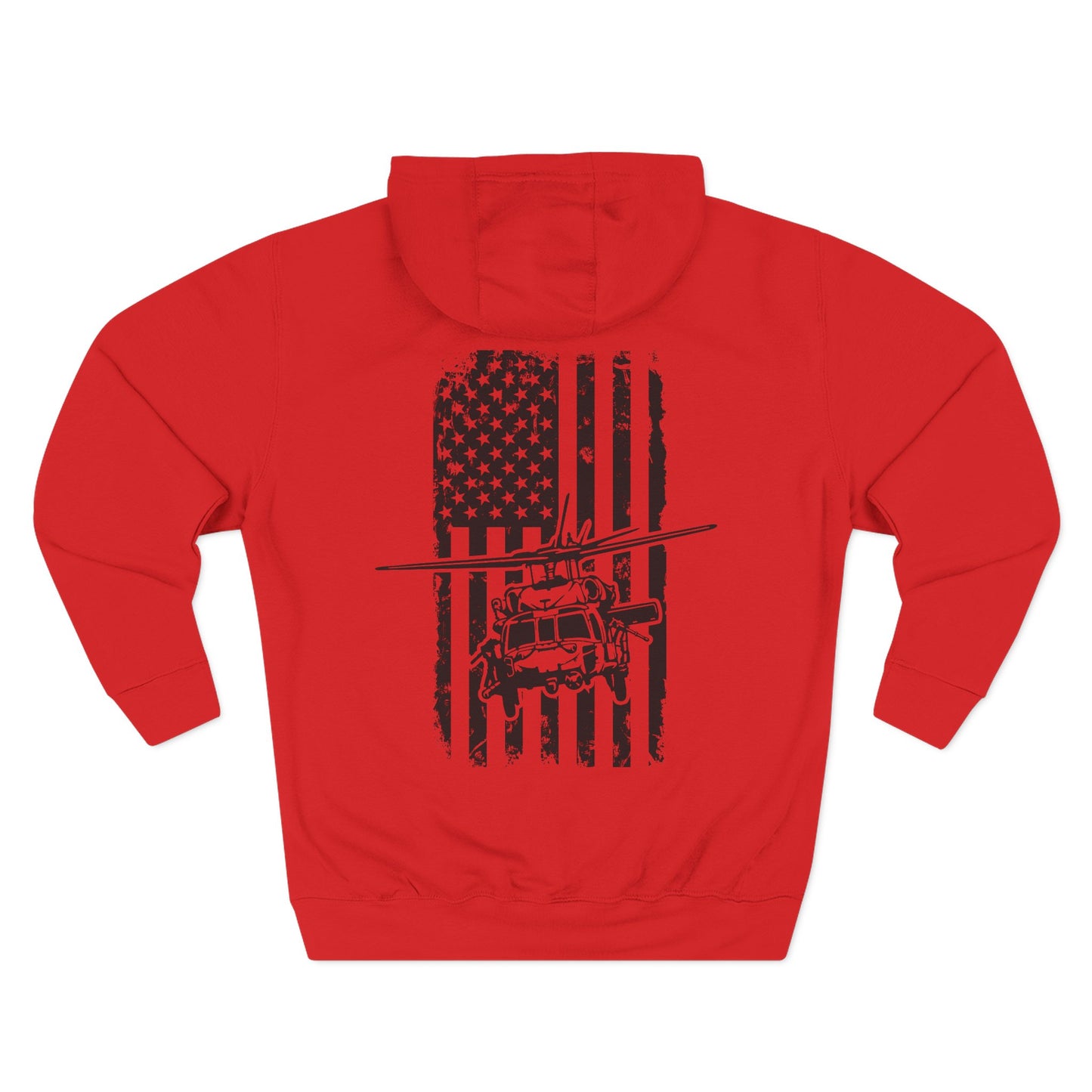Helicopter Rescue Hoodie — Vintage American Flag Airlift Graphic