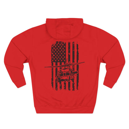 Helicopter Rescue Hoodie — Vintage American Flag Airlift Graphic