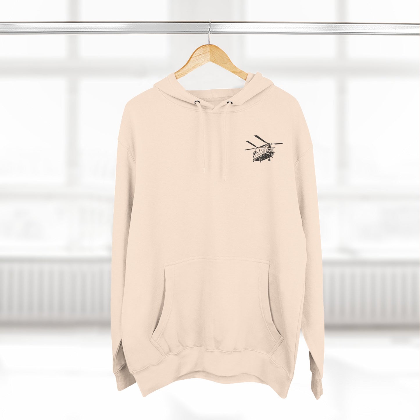 Military Helicopter Hoodie — Tactical CH-47 Chinook Flag Design