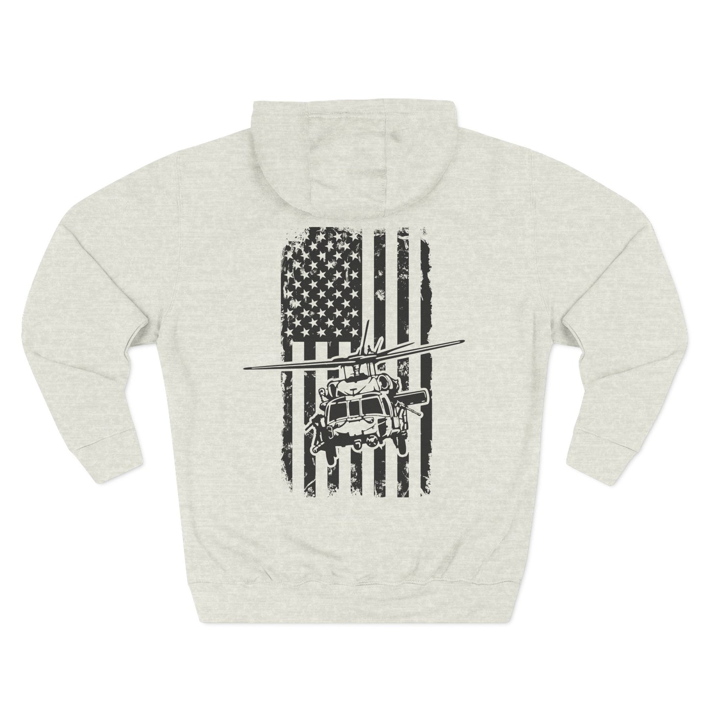 Helicopter Rescue Hoodie — Vintage American Flag Airlift Graphic