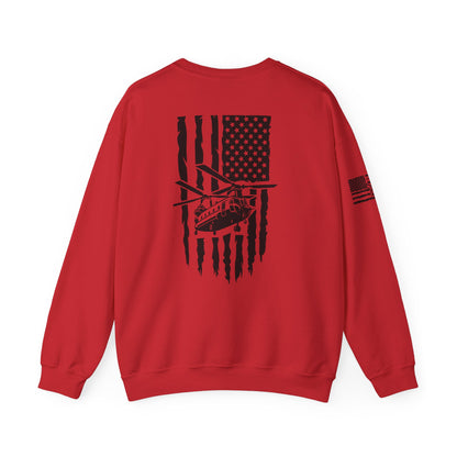 Chinook Helicopter American Flag Crewneck Sweatshirt – Chopper Design