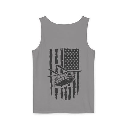 Chinook Helicopter Flag Tank Top — Vintage USA Rescue Chopper Design
