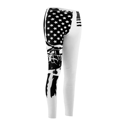American Flag Chinook Leggings — Women's Black & White Patriotic Leggings
