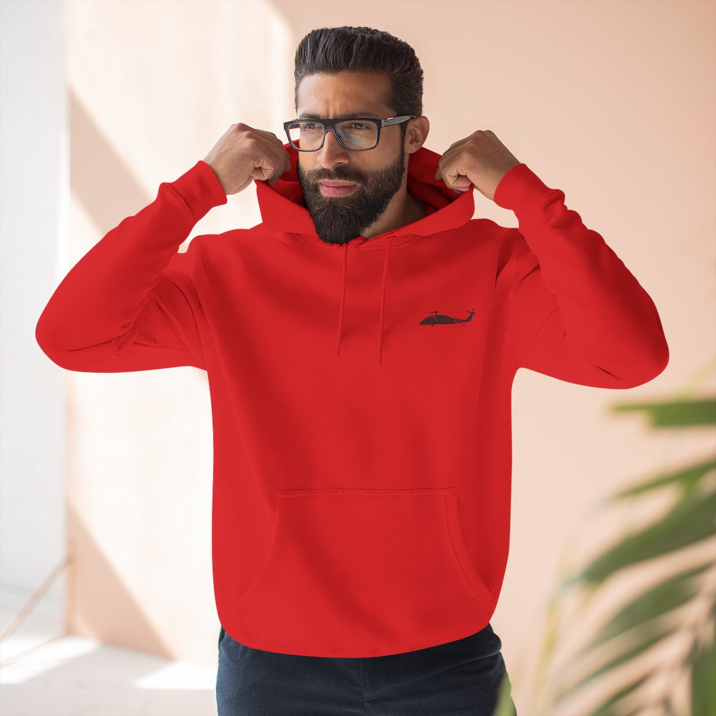 Helicopter Rescue Hoodie — Vintage American Flag Airlift Graphic